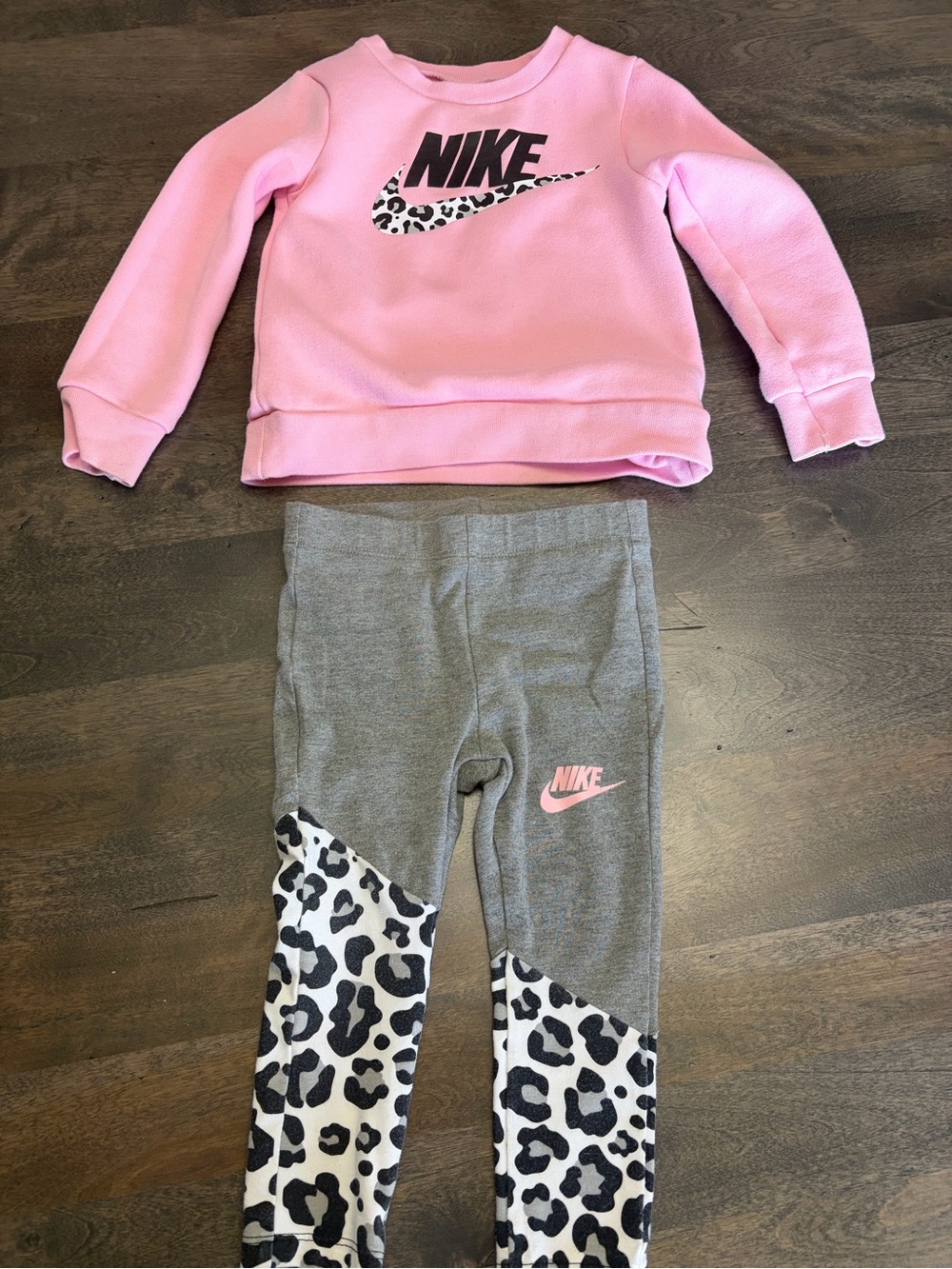 Nike Girls' Pink and Gray Active Leggings Set